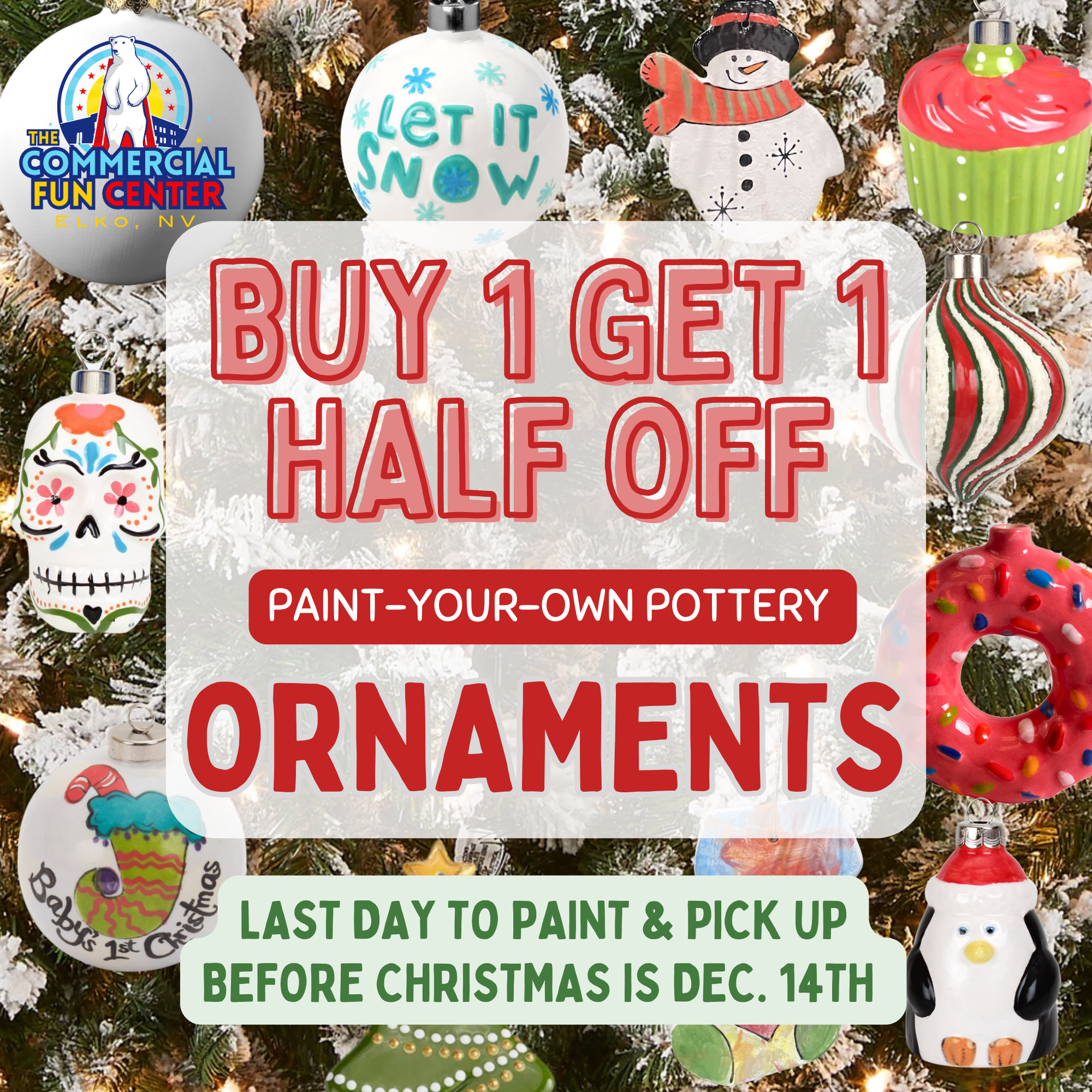 Holiday Pottery/Ornaments Special – Now Through December 14th