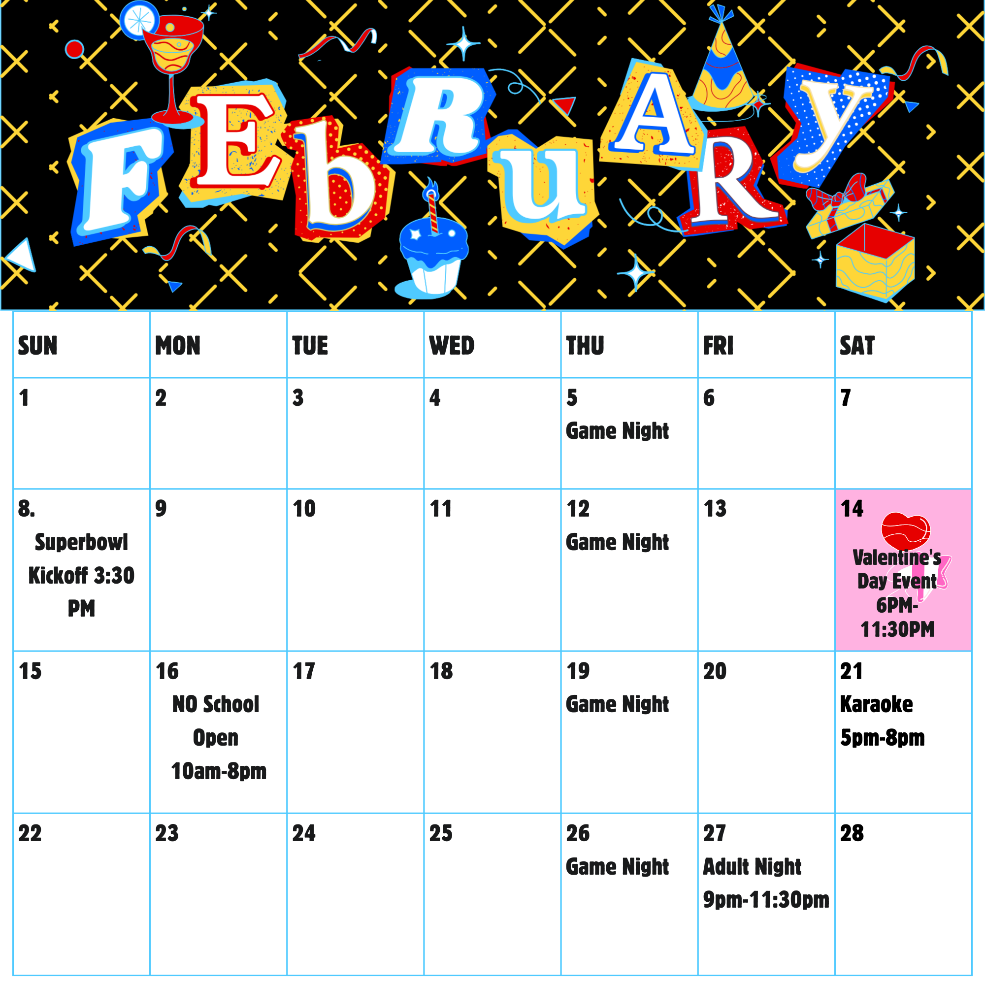 📅 ELKO — HERE’S WHAT’S HAPPENING AT THE COMMERCIAL FUN CENTER IN FEBRUARY! 🎉