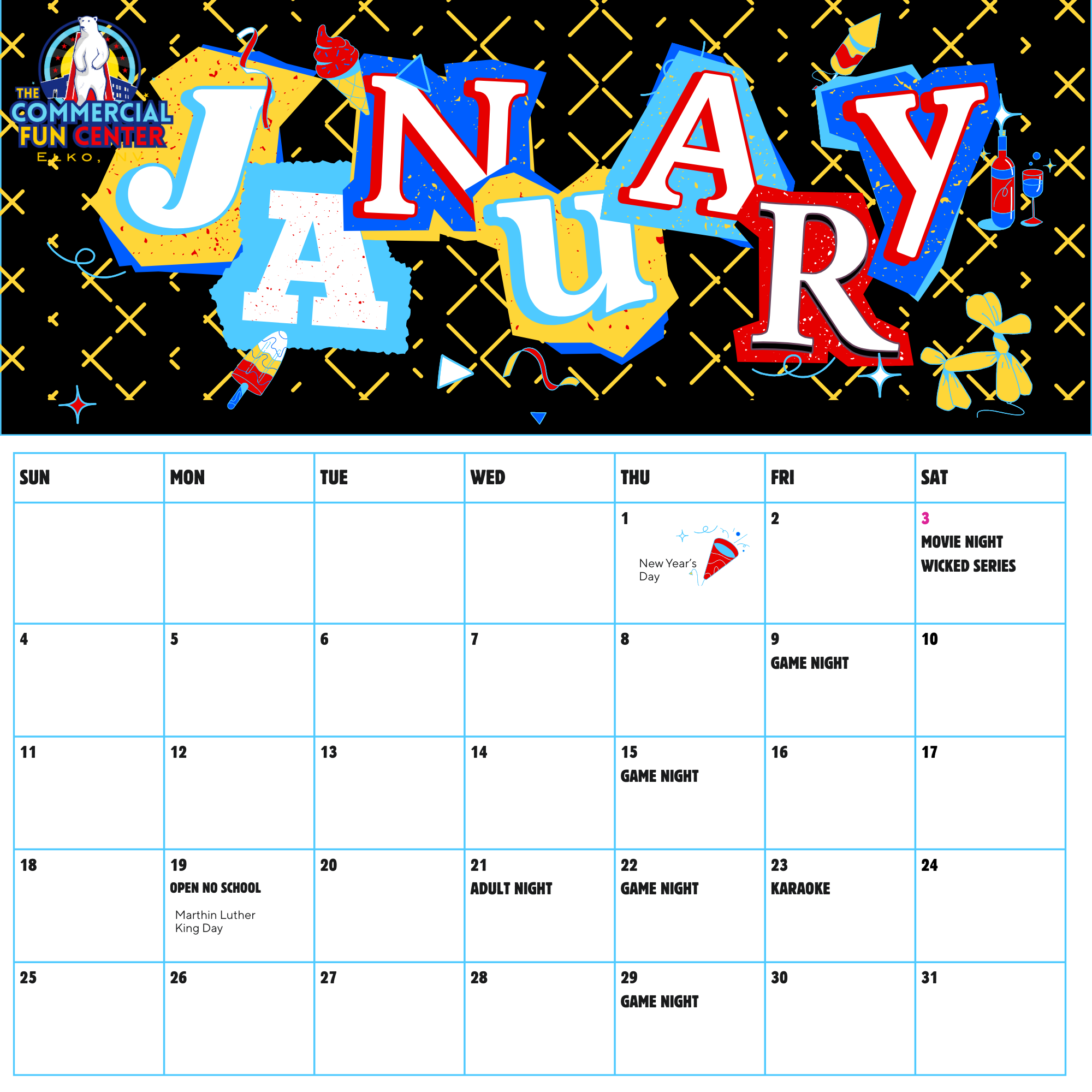 We’re rolling out brand-new recurring events at The Commercial Fun Center this month, and we’re excited to share what’s coming.